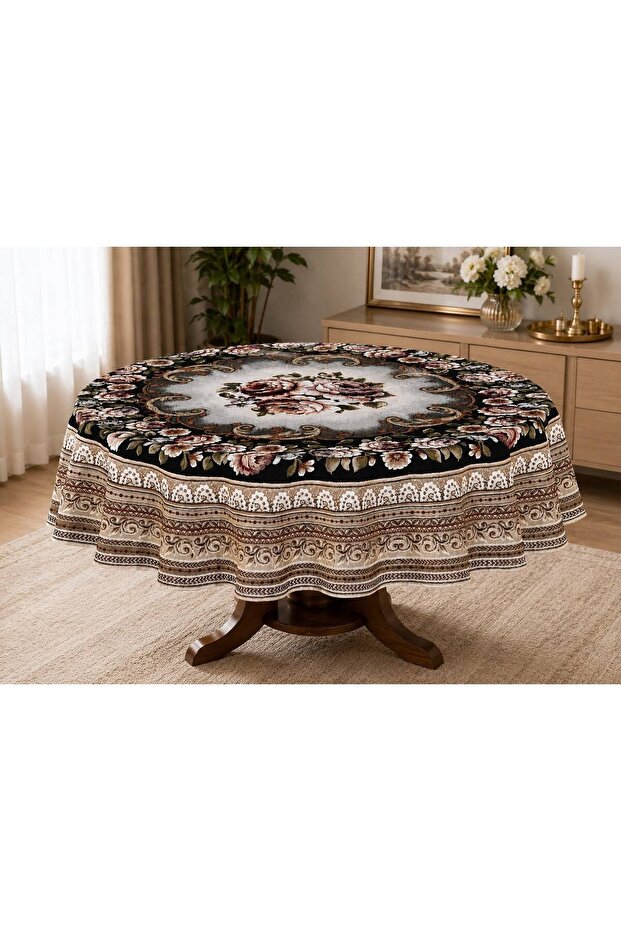 160 cm Round Tapestry Woven Floral Pattern Living Room and Dining Table Cover