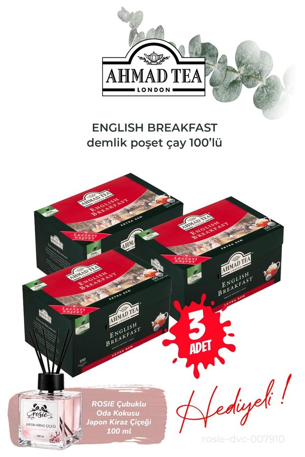 3 Packs of English Breakfast 100-Pack Teapot Bags and Room Fragrance
