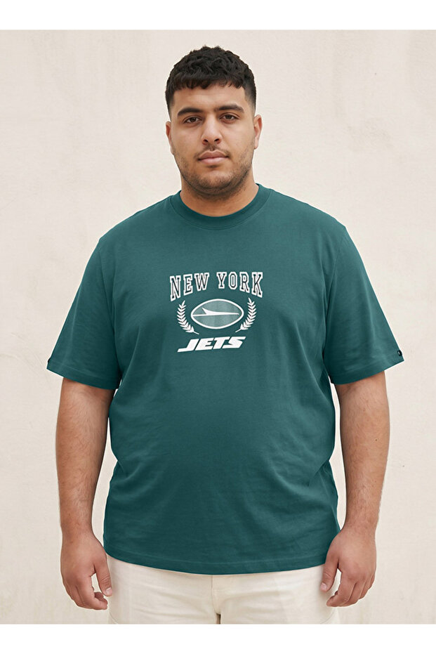 New York Jets Plus Crew Neck Short Sleeves T-shirt