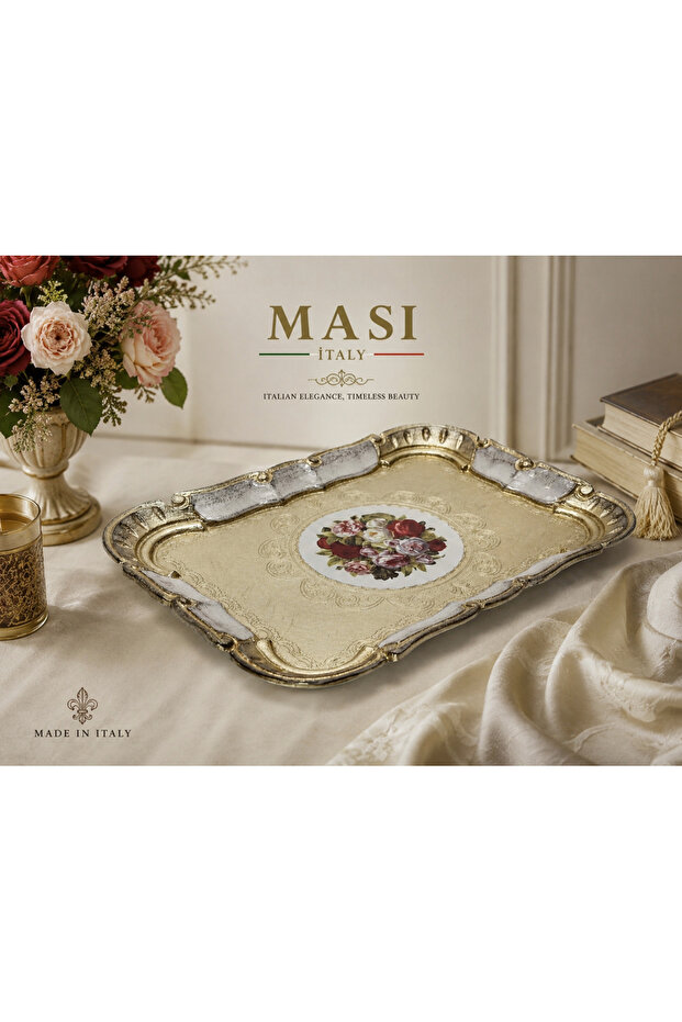 صينية قهوة مستطيلة من IVORY مقاس 26*19 سم - 1