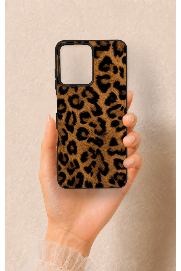 Casper Via M40 Compatible Dark Leopard Leather Patterned Silicone Case
