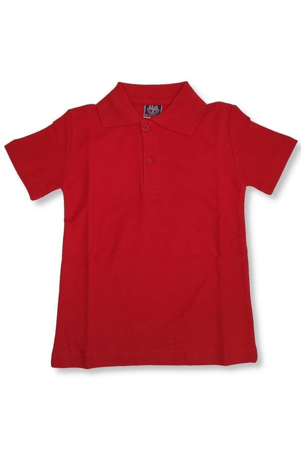 Unisex Kids Polo Collar Short Sleeve School T-Shirt-Sm