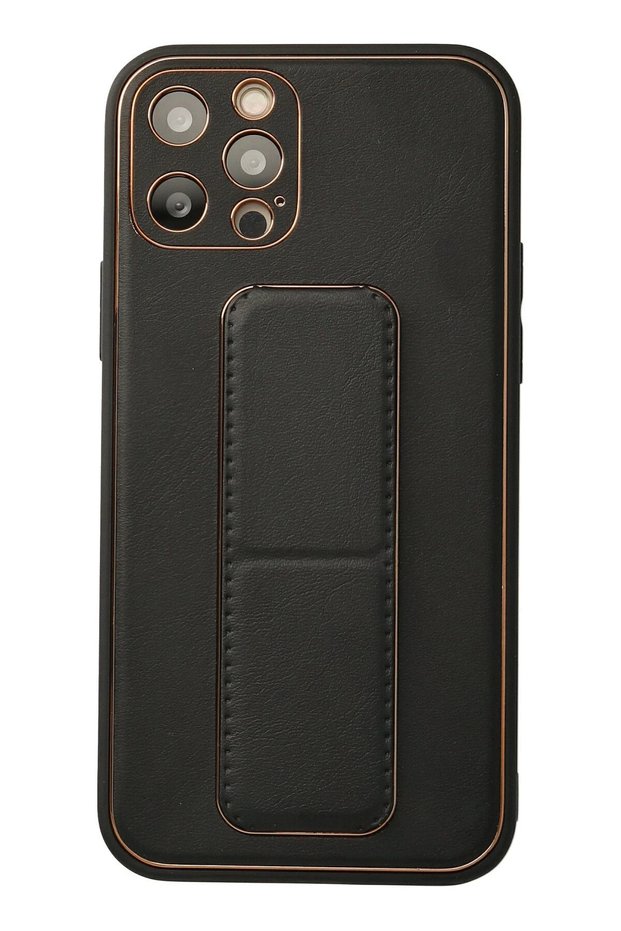 Aconcept iPhone 12 Pro Case Coco Leather Stand Cover (180707) - Black