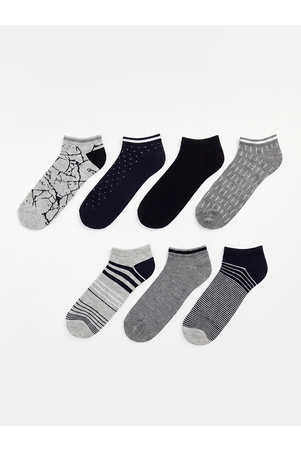 Nevavm Patterned Men's Booties Socks with Difference in Color, Pack of 7