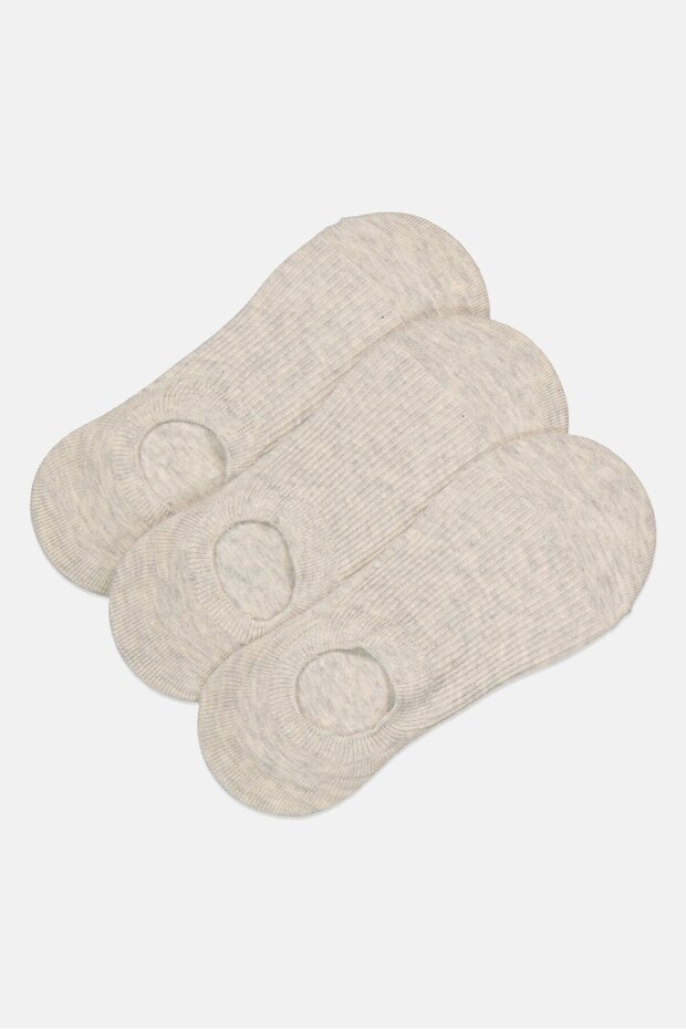 Kids Boy 3 Pairs Textured Invisible Socks, Light Grey