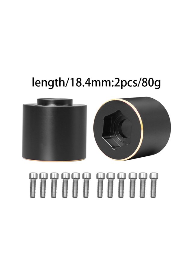 K 2pcs 18.4MM Brass Weights 12mm Wheel Hex Hub Widen Adapter for 1/10 RC Crawler 1.9 2.2Inch Wheels