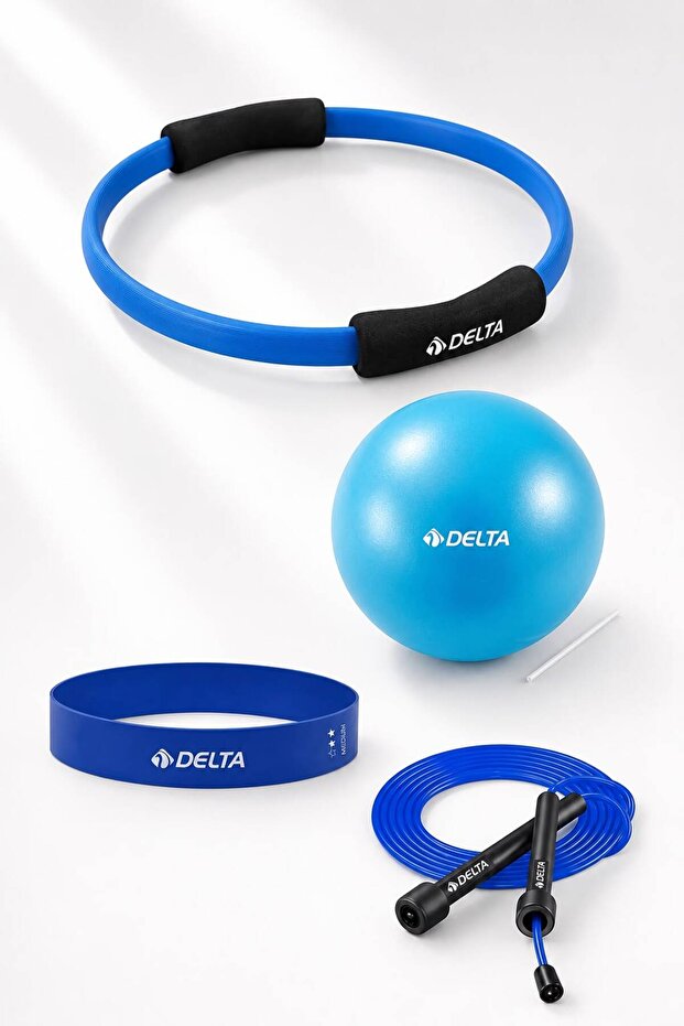 Pilates Cardio Set – 35 cm Circle + Aerobic Resistance Band + Pilates Ball (20 cm) + Jump Rope