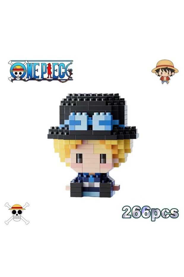 Bandai No box 1pc ONE PIECE Sun God Nika Luffy Micro Building Block Chopper Ace Buggy 3D Anime Model