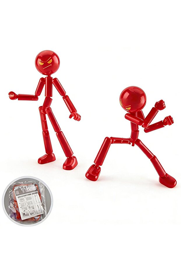 Red NEW Printing Mannequin Multi-jointed Stickman Toy Novelty Action Figure Stickman Assembled Robot