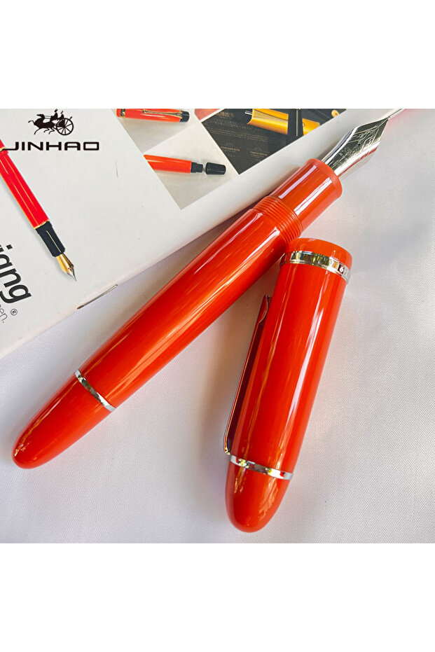 F silver cliporangered JINHAO X159 Professional Collection Souvenir Heavy Calligraphy Ink Pen,Perfec