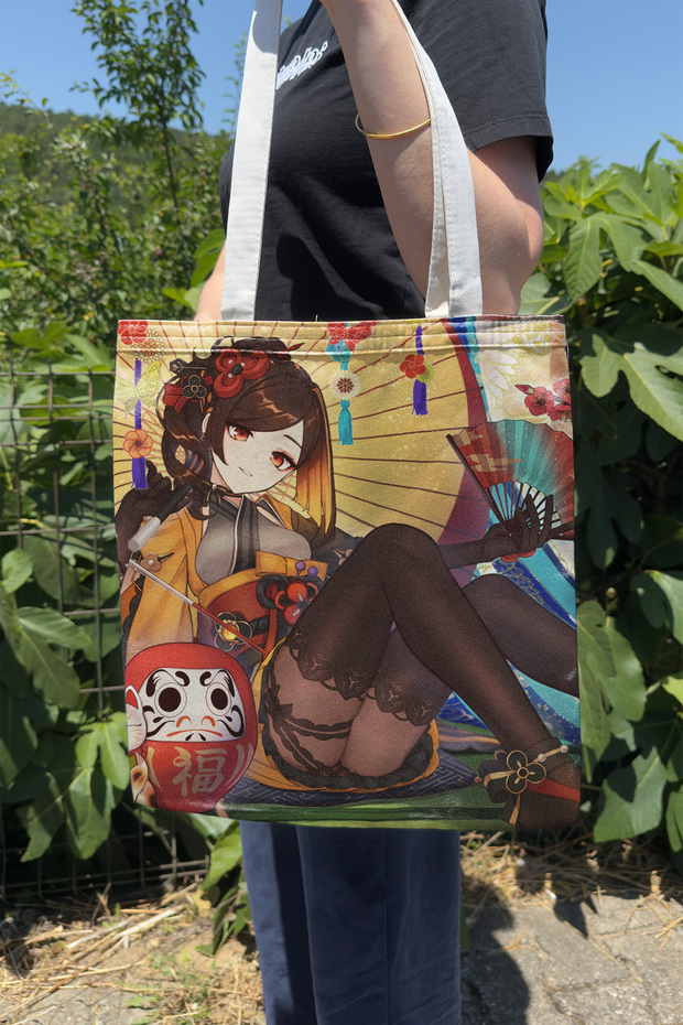 Chiori Genshin Impact V4 Double-Sided Canvas Print Tote Bag Anime Bag
