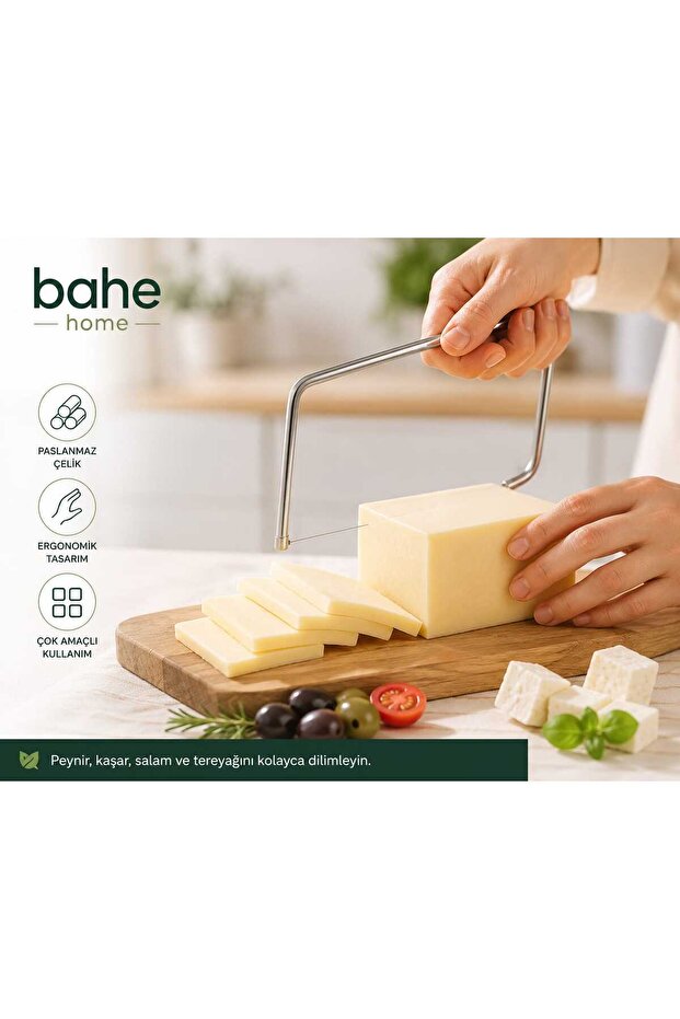 Stainless Steel Cheese Slicing Wire Ergonomic Cheddar Salami Butter Cutter Handheld Tool
