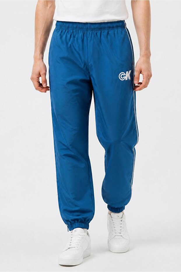 Jeans Men Regular Fit Brand Logo Jogger Pants, Blue