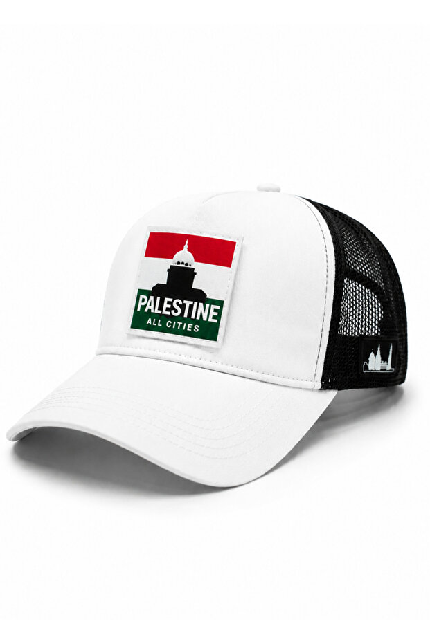 قبعة بيسبول شبكية مطبوعة عليها فلسطين مع رقعة قابلة للتبديل