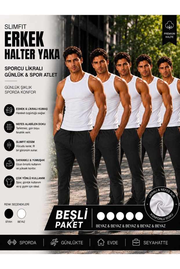 Slimfit Men's Halter Neck Sportsman Lycra Casual & Sports Athlete