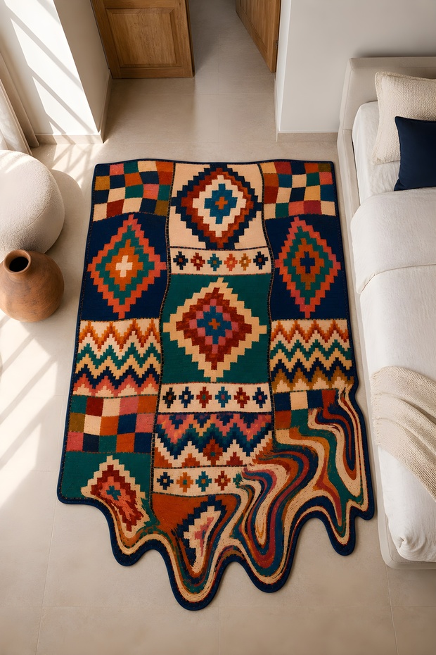 Sdt Mixed Patterned Modern Woven Base Decorative Carpet Sdtamor1326