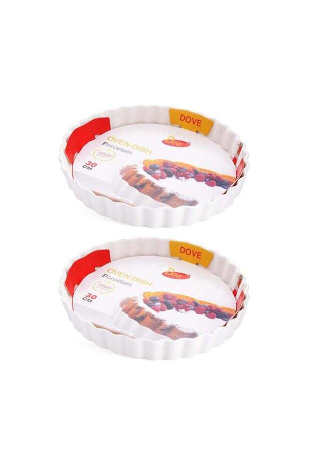 طبق فرن أبيض من قطعتين مقاس 30×9×9 سم