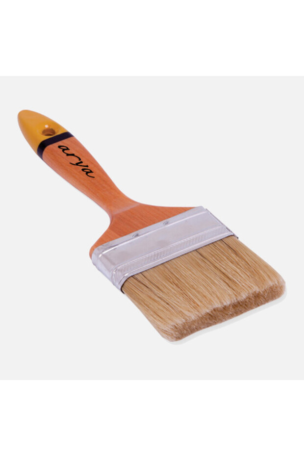 No:3 Super Cutting Brush Wooden Varnished Handle-White Bristle