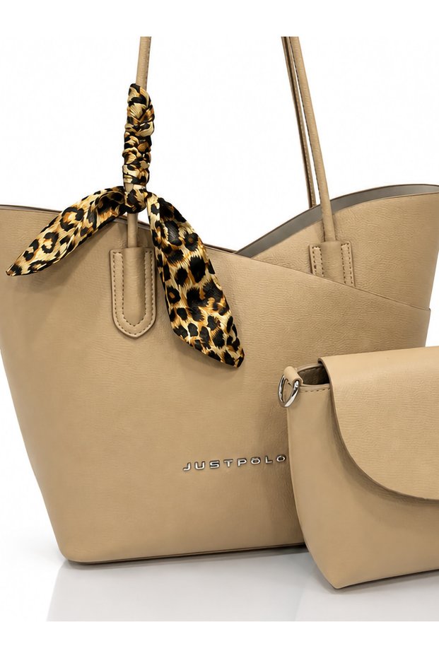 Multi-Compartment Women's Hand and Shoulder Bag with Divider Detail