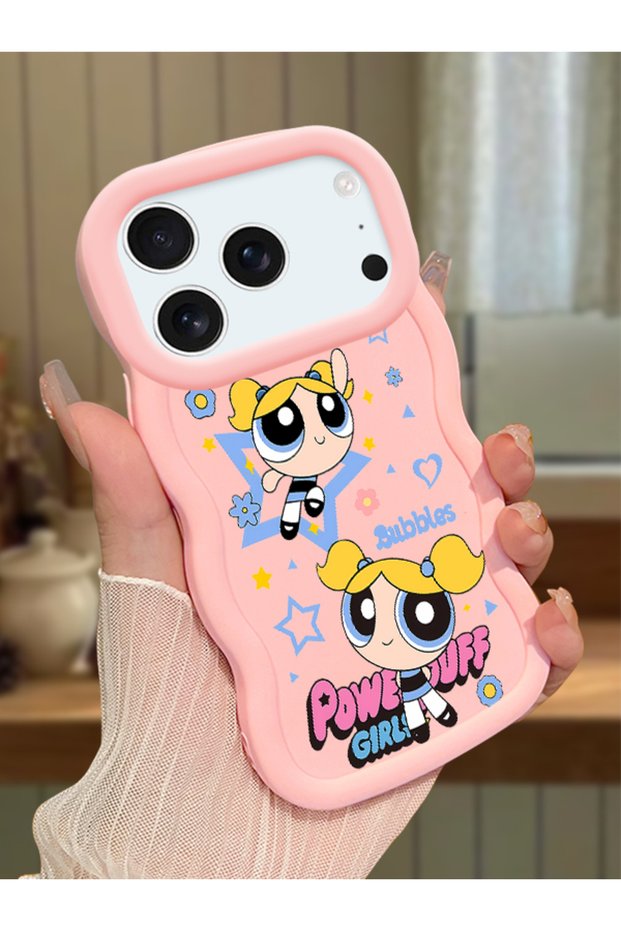 iPhone 17 Pro Max Compatible Case Camera Protector Pink Silicone Couple Phone Case Cartoon Pattern