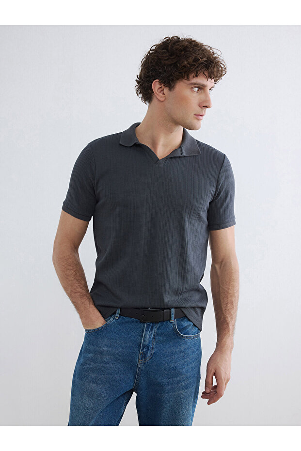Trendlucky Men's Polo Neck Structured T-Shirt with a Difference