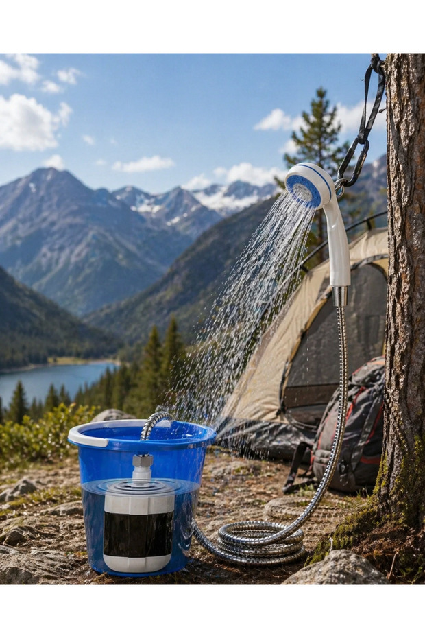 Portable Shower Set Water Pumping System for Camping Beach Garden