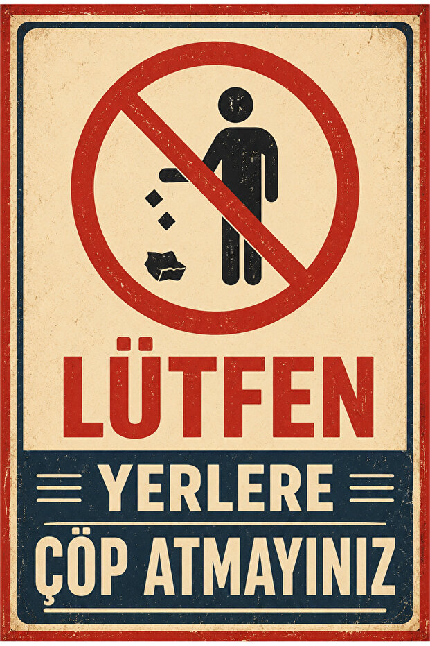 Retro Please Do Not Litter Metal Sign Decorative Warning Sign 20X30 cm