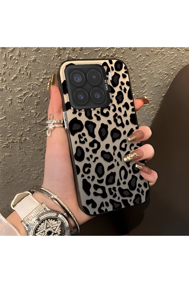 Mi 15 5g Compatible High Quality Black Leopard Phone Case, Shockproof Protective Cover