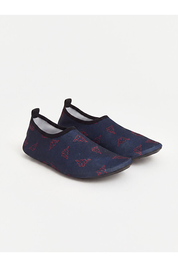 Navy Blue Printed Men's Sea Shoes