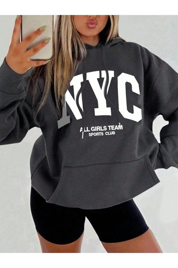 Unisex Oversize Hooded Hoodie Sweatshirt – Premium Cotton, Casual Streetwear, Basic Dark Gray