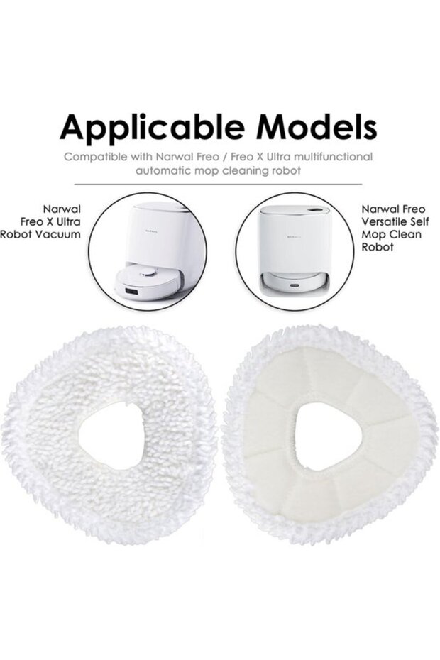 4-pack - Washable floor cloth - Reusable - Suitable for robot vacuums - Powerful stain removal - 13.5 x 13.5 cm - White