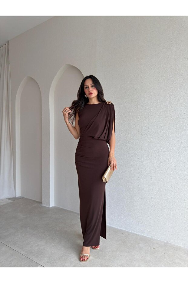Glare Maxi Dress 3740 - Bitter Brown