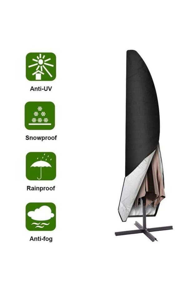 Sunshade cover, 265cm garden sunshade cover/sunshade protector, waterproof Oxford cloth, black (canopy only)