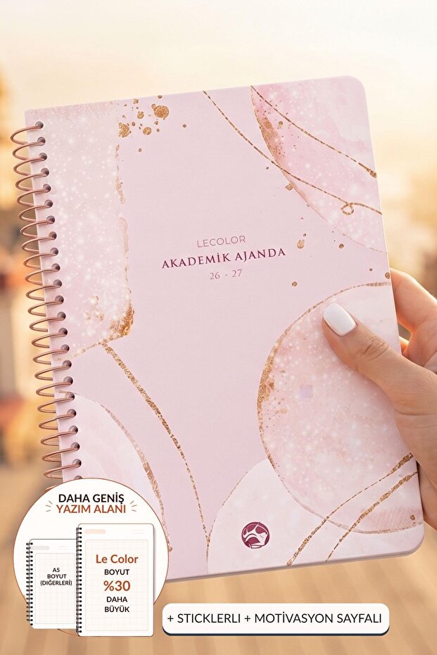 Academic Agenda 17X24 cm with Spiral Binding, Stickers and Motivational Pages