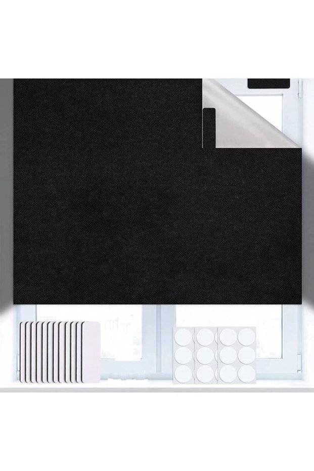 Portable Blackout Curtains - 150x240cm Opaque Temporary Window Cover with Velcro & Tape - Rental Friendly
