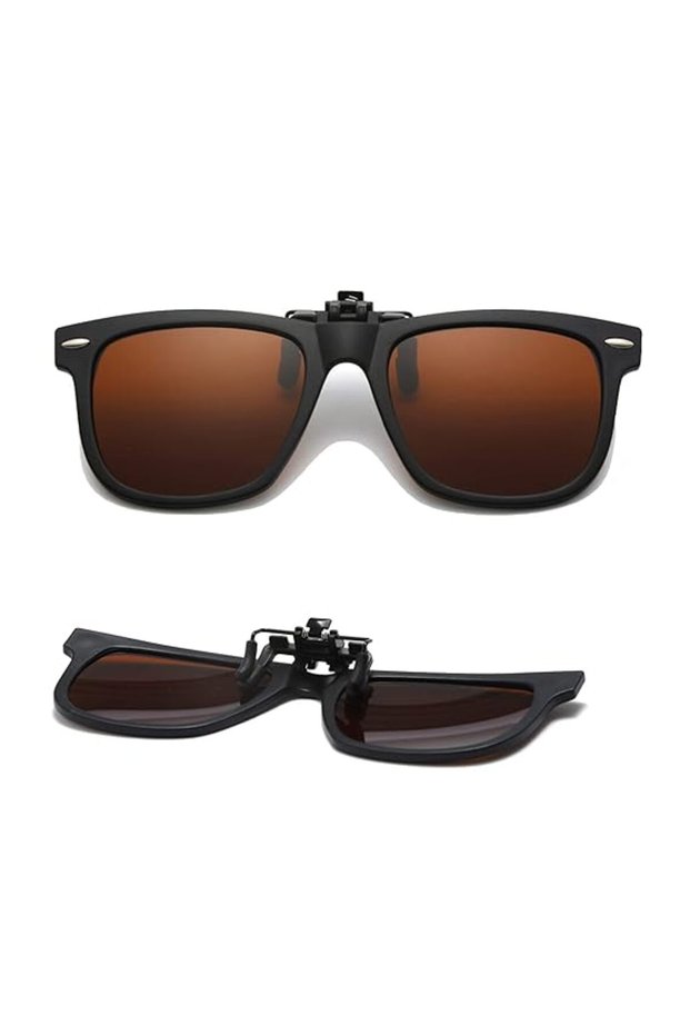 Children Sunglasses Clip-on Polarized Suitable for Prescription Glasses Jacket Sunglasses for Kids Girls Boys Brown