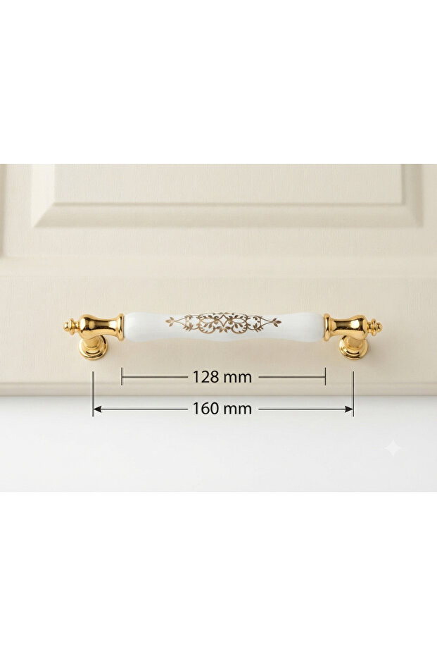 Porcelain Luxury Furniture Cabinet Handle North 128 mm (12.8 cm) 160 mm (16 cm) Pattern 243 Kitchen and Drawer Cabinet Handle