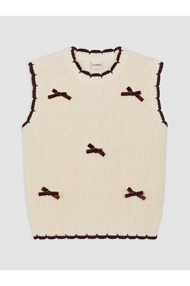 Esvab • Modern & Distinctive Girls' Knit Sweater with Bow Detail