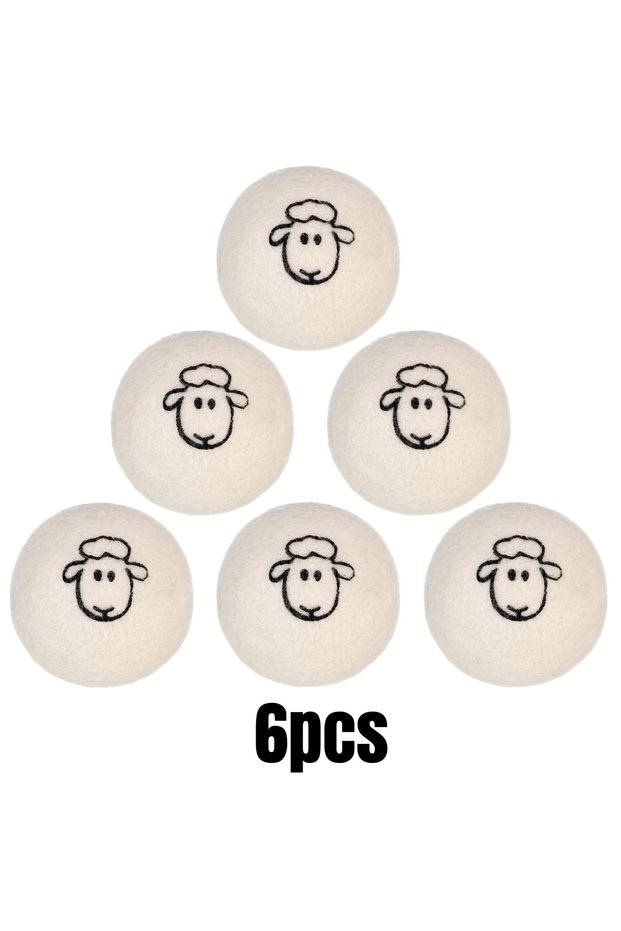6pcs 1-6pcs Reusable Wool Laundry Dryer Ball Fabric Softener Alternative for Washing Machine Wrinkle