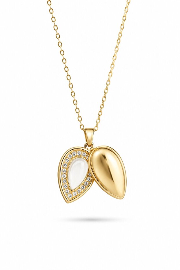 316L Steel Chain Gold Color Drop Bud Model Necklace
