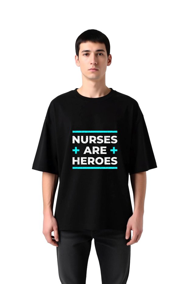 Men's Oversize T-Shirt Nursing Profession Honor Print Relaxed Fit Casual Wear Modern Stylish Comfortable