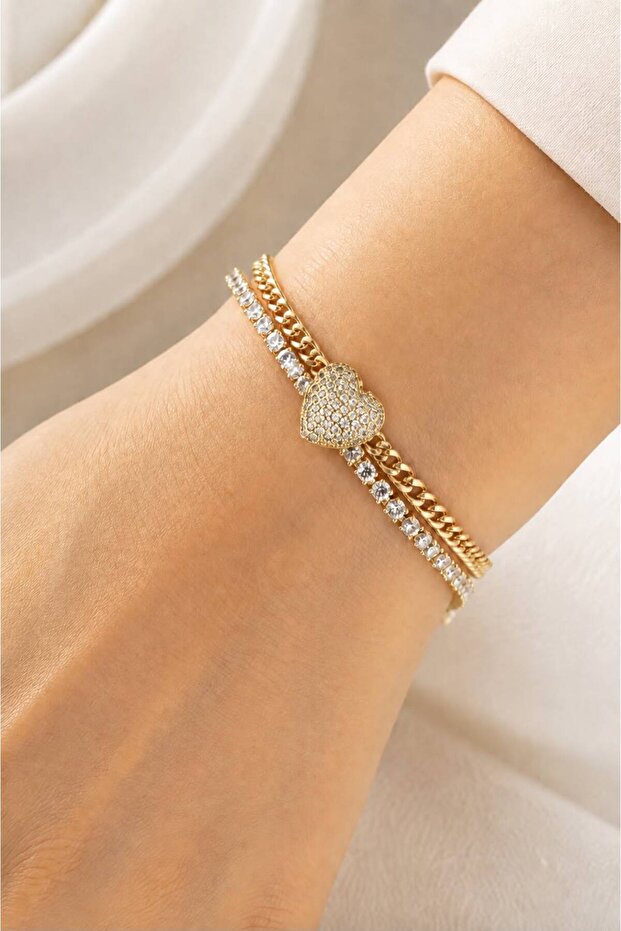 Women's Zircon Stone Stainless Steel Bracelet