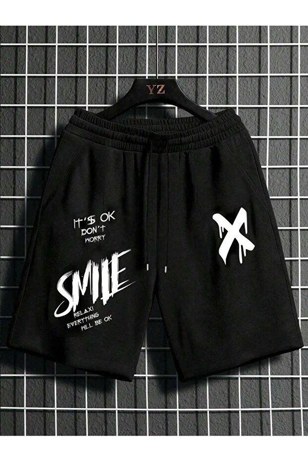 Unisex Oversize Relaxed Fit Special Design Printed Shorts