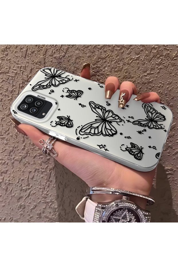 Samsung Galaxy A12/M12 Compatible Elegant Night Style Butterfly Case, Durable Protective Case for Daily Use