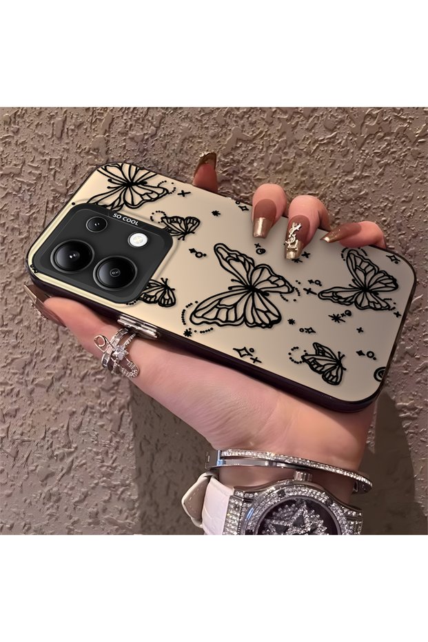 Redmi Note 13 4g Compatible Elegant Night Style Butterfly Case, Durable Protective Case for Daily Use