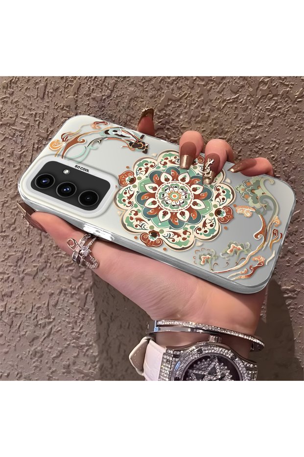 Samsung Galaxy A54 Compatible Traditional Dunhuang Motif Silicone Phone Case, Shockproof