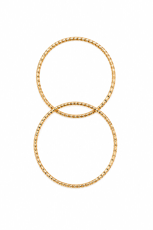 Gold Metal Double Ring Bag Handle – 11 cm Ring Diameter, Accessory for Knitting and Macrame Bag Making