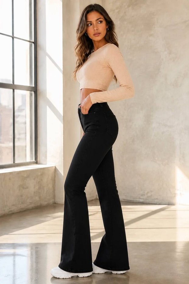 Tpc Women's Black Spanish Jean Denim Pants Lycra New Season-1
