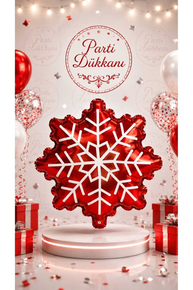 Red Snowflake Foil Balloon 53X45 cm Helium Compatible New Year Christmas Winter Themed Party Decoration Balloon