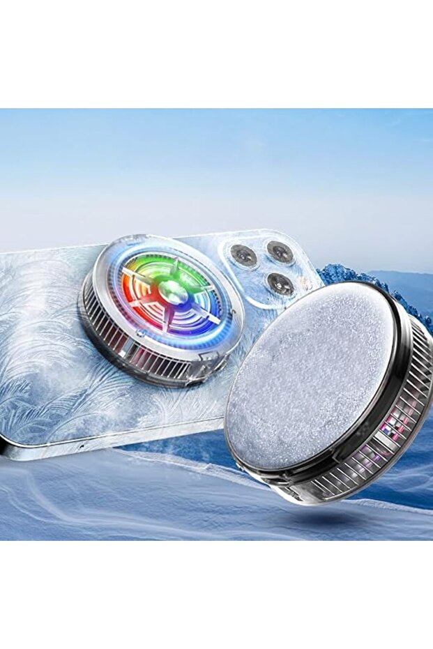 مبرد هاتف، مروحة مغناطيسية صغيرة USB S1 ICE لتبريد الهاتف أثناء الألعاب، تبريد أشباه الموصلات مع إضاءة RGB
